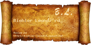 Biehler Leonárd névjegykártya